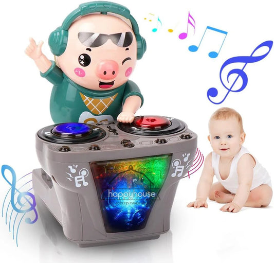 Electronic DJ Light Music Dancing Pig Toy, Musical Toys, Cute Swing Dancing Piggy Toy with Music LED Lights, Musical Toy for Kids