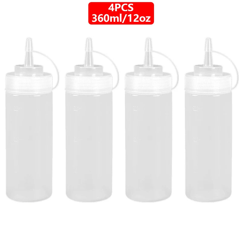 Squeeze Condiment Bottles with On Cap Squeeze Sauce Bottles Olive Oil Bottles Ketchup Mustard Dispensers Kitchen Accessories