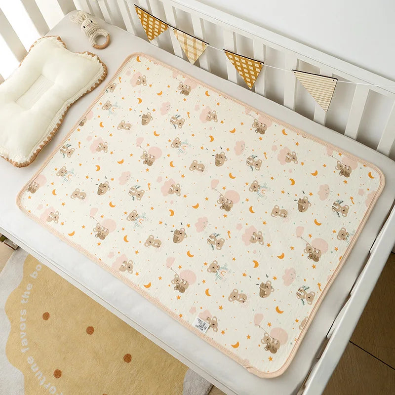 Reusable Baby Changing Mat Cover Baby Diaper Mattress Diaper for Newborn Cotton Waterproof Changing Pads Floor Play Mat