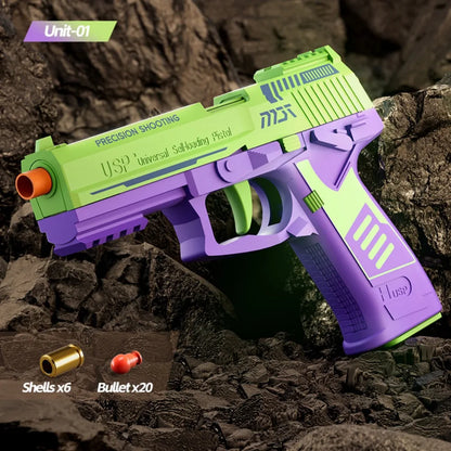 Shell Ejection 2011 Pistol Decompression Toy Gun Outdoor Shooting Game Empty Hanging USP Continuous Firing Soft Bullet Launcher