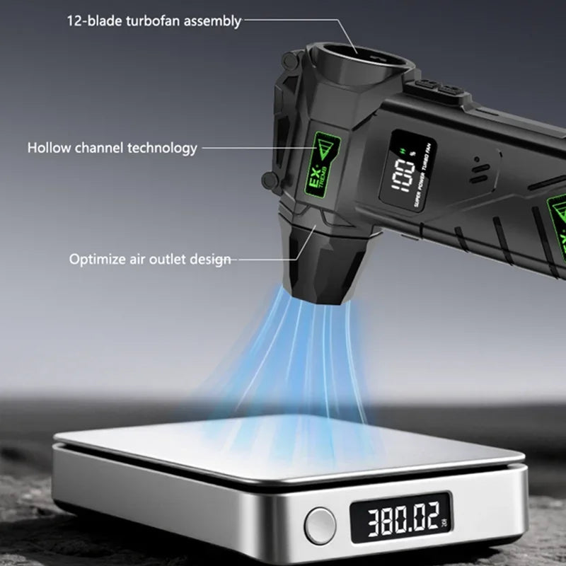 New Powerful Turbo Air Blower 380g Wind Pressure 240W High Power Turbo Fan Portable Vacuum Cleaner Brushless Motor Air Duster