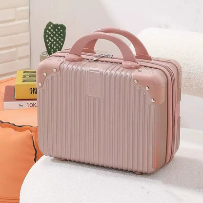 14-inch Lightweight Mini Travel Suitcase Cosmetic Box Waterproof Hand Luggage Organizer Makeup Case Portable Small Boarding Case