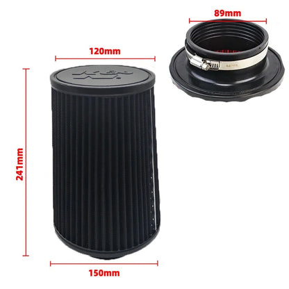 Car Mushroom Head Universal High Flow Intake Air Filter 102mm 89mm 76mm 3 3.5 4 Inch Cone Tapered Air filters for K&N 14084-2