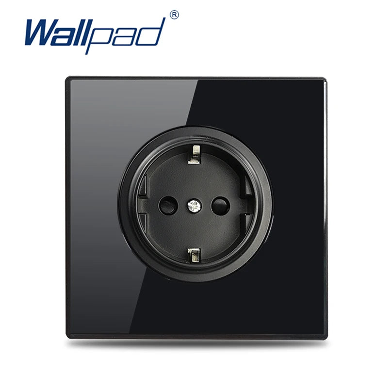 Wall Light Switch Chrome Toggle Press Button Tempered Glass Plate Blue LED Light 1 2 3 4 Gang White Black Gray Gold