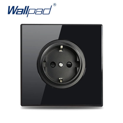 Wall Light Switch Chrome Toggle Press Button Tempered Glass Plate Blue LED Light 1 2 3 4 Gang White Black Gray Gold