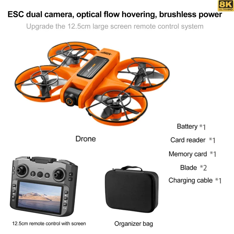 Upgrade S156 Drone 8K HD Dual Camera 3 Battery 5G WiFi FPV Brushless Motors Optical Flow Hover Obstacle Avoidance GPS Four-Axis Drone