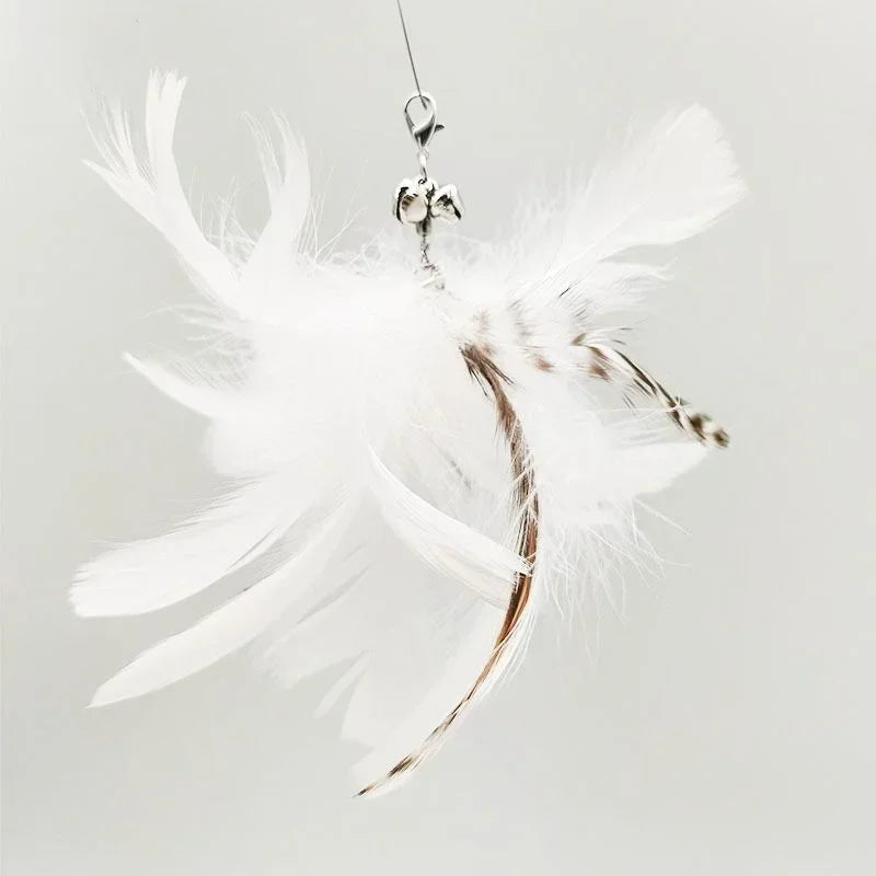 Interactive Cat Toy Hands-Free Cat Stick Playing Kitten Playing Teaser Wand Toy Suction Cup Bird/Feather Cat Wand Pet Supplies