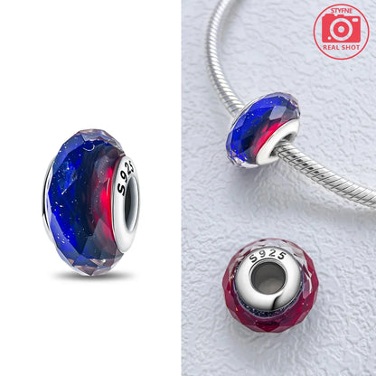 Original 925 Silver Charms Flower Blue Star Green Turtle Glass Beads Fit Bracelet Women DIY Gift Murano Jewelry Accessories