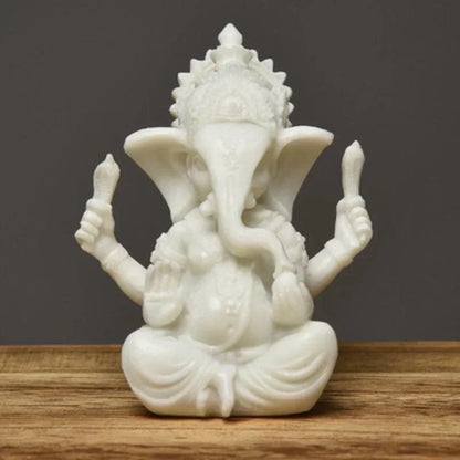 Handmade Sandstone Ganesha Buddha Elephant Statue Sculpture Figurine for Home Decoration, Living Room