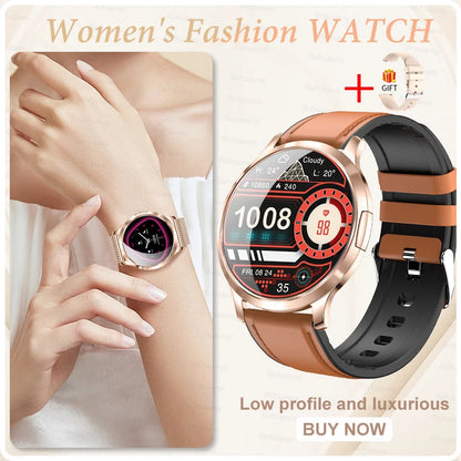 New Women Smart Watch 1.32"AMOLED Full Touch Screen Bluetooth Call Blood Pressure IP68 Waterproof NFC 7.3mm Ultra-thin bracelet