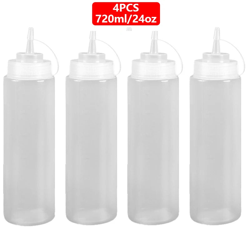 Squeeze Condiment Bottles with On Cap Squeeze Sauce Bottles Olive Oil Bottles Ketchup Mustard Dispensers Kitchen Accessories