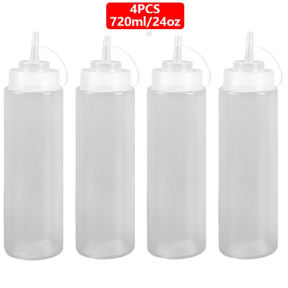 Squeeze Condiment Bottles with On Cap Squeeze Sauce Bottles Olive Oil Bottles Ketchup Mustard Dispensers Kitchen Accessories