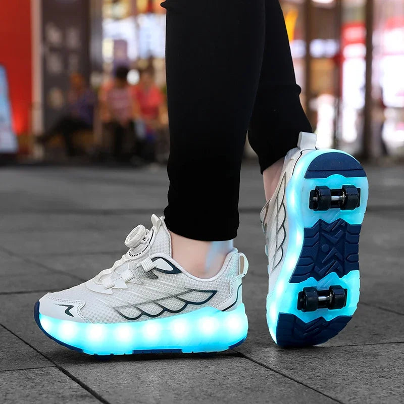 Children's and Teenage Roller Skates - Fashionable Upgraded Edition with Enhanced Stability - Detachable Dual-Use Sports Shoe