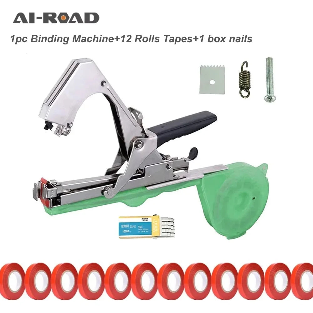 Household Garden Plant Tying Tape Machine Garden Tools Vegetable Fruit Flower Vine Binding Machine Stem Strapping Tape Tool Set
