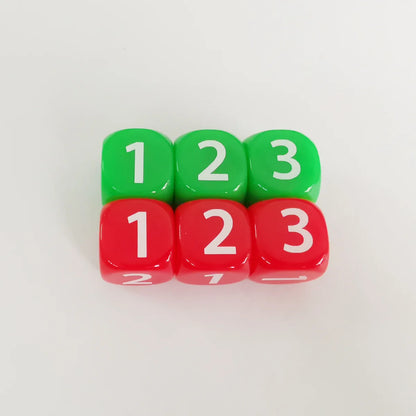 10Pieces Number 1 2 3 123 D6 14mm Acrylic Dice 6-sides Dices For Board Game Cubes 6 Colors learning game accessories