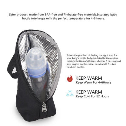 Baby Bottle Bag Portable Mother Feeding Bottle Warmer Baby Feeding Aluminum Mold Insulation Outing Stroller Hanging Bag