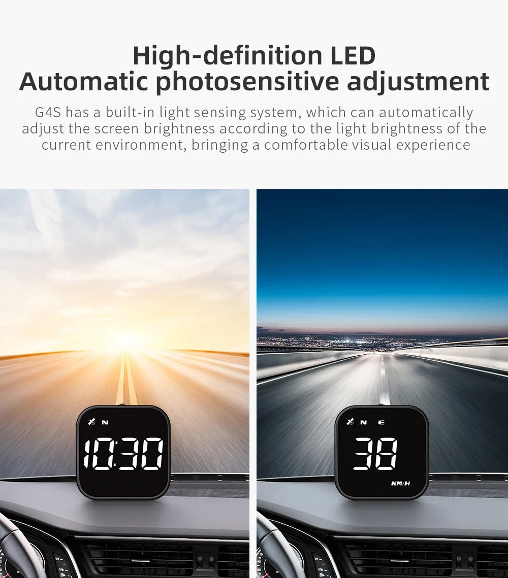 G4S GPS Smart Gauge Head-Up Display for HUD Auto Computer Speedometer Display KMH MPH Time Compass Car Electronics for All Cars