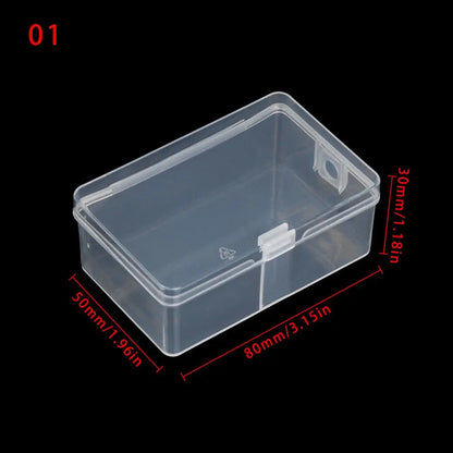 Various Shapes Plastic Transparent Storage Box, Small Items Sundries Organizer Case, Jewelry Earrings Rings Beads Container Tools