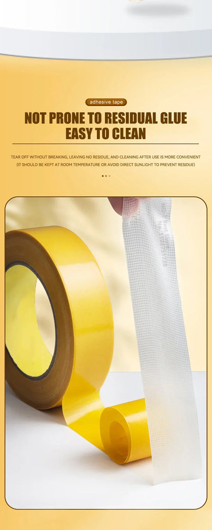 Super Thin Strong Fixation Double Sided Adhesive Tape Heavy Duty Translucent Mesh Waterproof Traceless Powerful Grid Carpet Tape