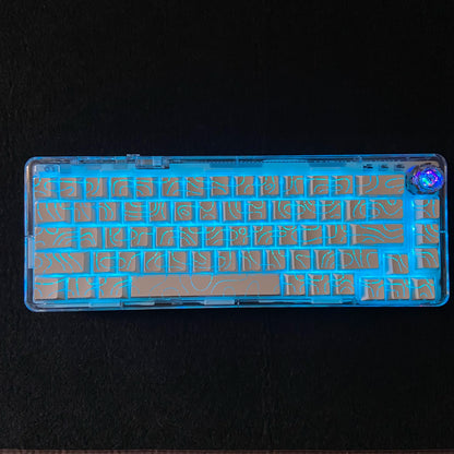 Contour Lines Translucent Keycaps Side Engraving Cherry Profile Black White Key Cap 60 70 80 90 100 Layout Mechanical Keyboard