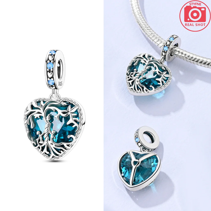Charms 925 Silver Blue Original Stars Heart Zircon Chameleon Panda Glass Beads Fit Bracelet Jewelry Women Diy Accessories