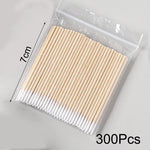 500/300/100Pcs Nails Wood Swab Clean Sticks Bud Tip Wooden Cotton Head Detail Corrector Manicure Nail Polish Remover Art Tool