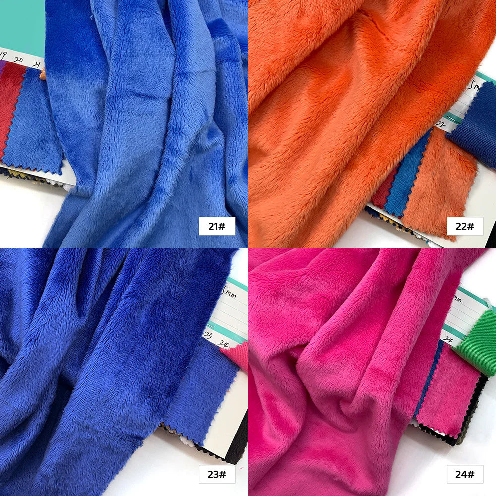 45x50cm 34~66# Plush Fabric For Sewing 5mm Pile Length 100 Polyester Hair Material For Popular Cotton Dolls DIY Handmade Fabric