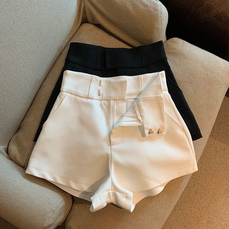 Women's Shorts Mooyufon Black Shorts Women Harajuku Elegance High Waisted Shorts A-Line Slim Casual Hot Girl Straight Pants Sexy