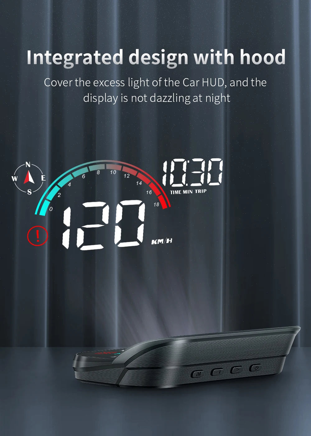 New M22 Car GPS Head-Up Display Speed, RPM (Revolutions Per Minute) in KMH (Kilometers Per Hour) or MPH (Miles Per Hour), HUD GPS Speedometer Projector Screen Dashboard with Odometer and Overspeed Alarm