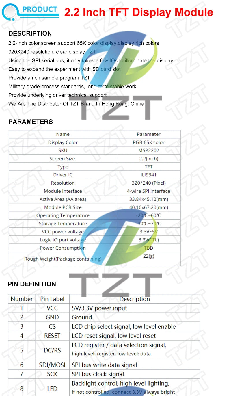TFT Display, 0.96/1.3/1.44/1.8/2.4/2.8/3.5 Inch TFT Full Color Screen LCD Module, ST7735 ILI9341 Driver Interface SPI for Arduino