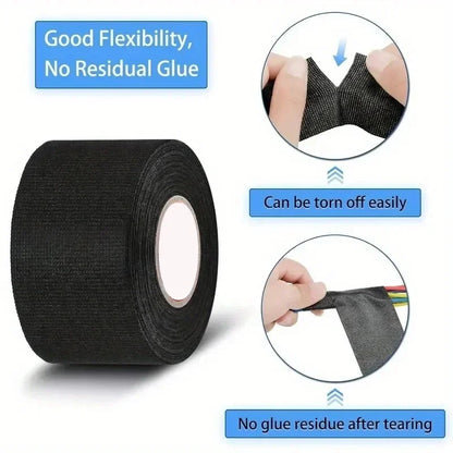 Electrical Tape Heat-resistant Harness Bundle Insulation Auto Wiring Fabric Cloth Wrap Waterproof Cable Organizer Adhesive Tapes
