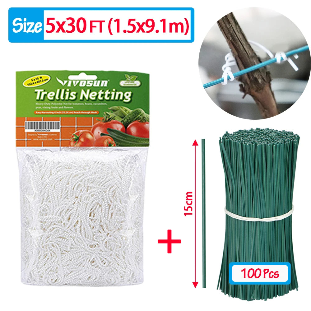 Garden Climbing Net Trellis Netting Heavy-Duty Plant Support Stand for Flowers Vegetable Vine Orchard Gardening Tools