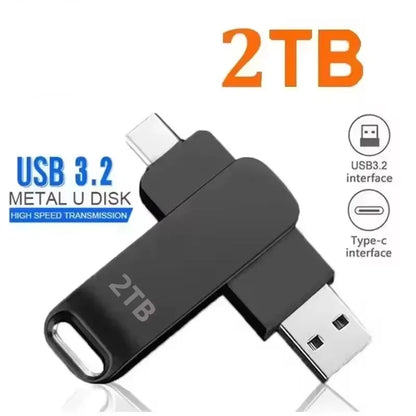 64TB USB 3.2 Flash Drives High-Speed Transfer Metal Pendrive Memory Card Pendrive Flash Disk Memoria Waterproof Stick 2026 New