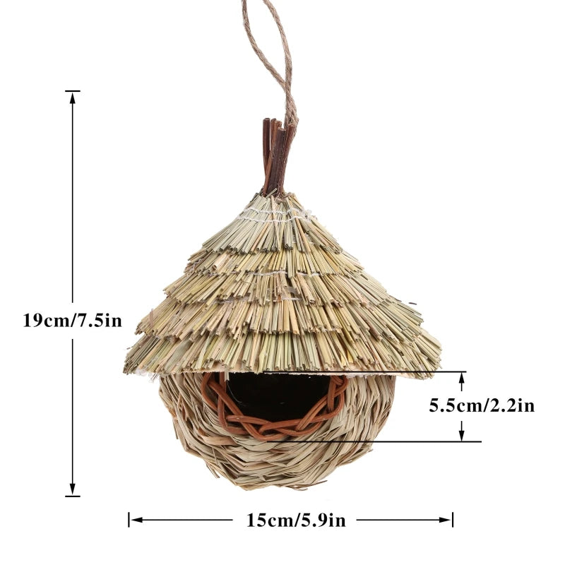 17 Styles Birds Nest Bird Cage Natural Grass Egg Cage Bird House Outdoor Decorative Woven Hanging Parrot Nest Houses Pet Bedroom