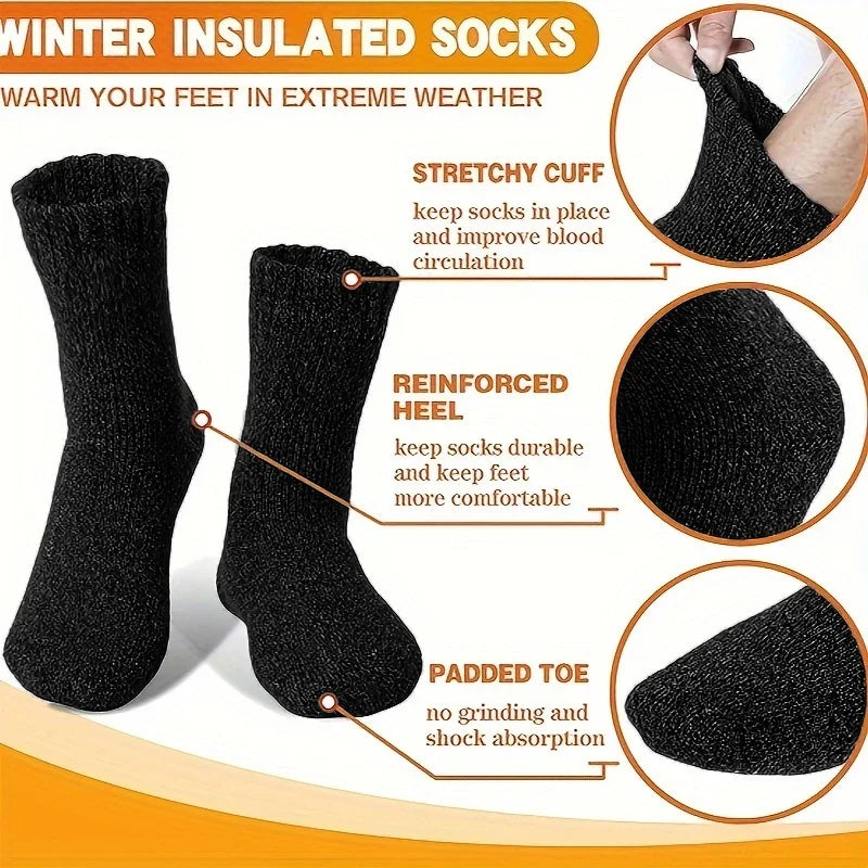 Ultra Thick Wool Socks for Men in Autumn and Winter Thickened with Fleece To Keep Warm and Cold Resistant Gift for Long Socks