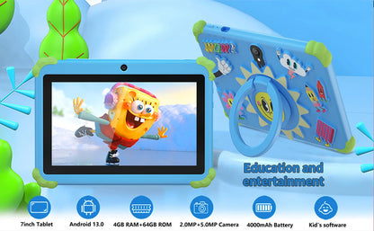 New 5G WiFi Android Tablet Cartoon Pattern 7 Inch Tablet PC Quad Core 4GB RAM 64GB ROM Cheap and Simple Children's Tablets