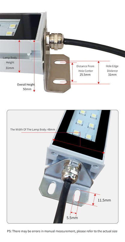 Led Machine Tool Work Light Waterproof Oil-proof Explosion-proof Lamp CNC Lathe Lighting Lamp 220V 24V Aluminum Alloy Led Lamps