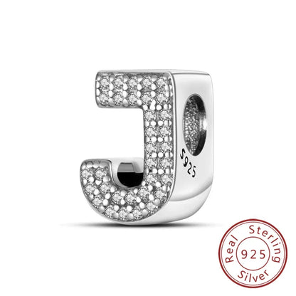 925 Sterling Silver 26 Letters Charms A-Z Alphabet Beads Fit Original Bracelet for Women Girl DIY Fine Jewelry Gift