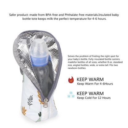 Baby Bottle Bag Portable Mother Feeding Bottle Warmer Baby Feeding Aluminum Mold Insulation Outing Stroller Hanging Bag