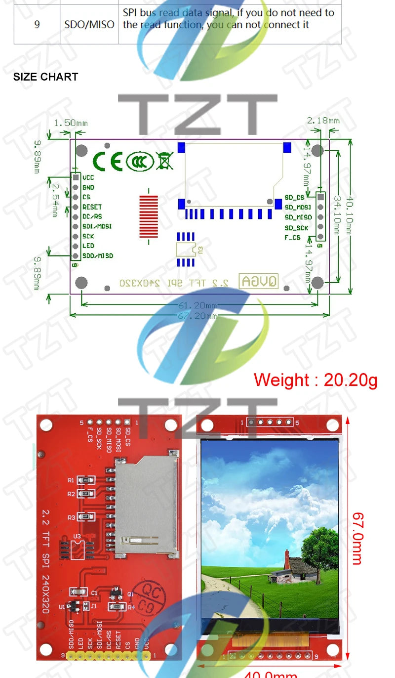 TFT Display, 0.96/1.3/1.44/1.8/2.4/2.8/3.5 Inch TFT Full Color Screen LCD Module, ST7735 ILI9341 Driver Interface SPI for Arduino