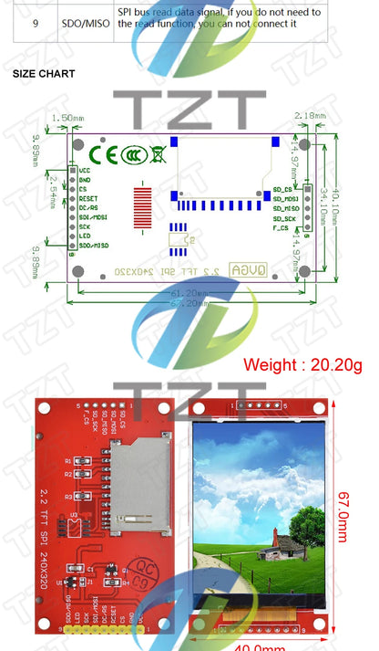 TFT Display, 0.96/1.3/1.44/1.8/2.4/2.8/3.5 Inch TFT Full Color Screen LCD Module, ST7735 ILI9341 Driver Interface SPI for Arduino