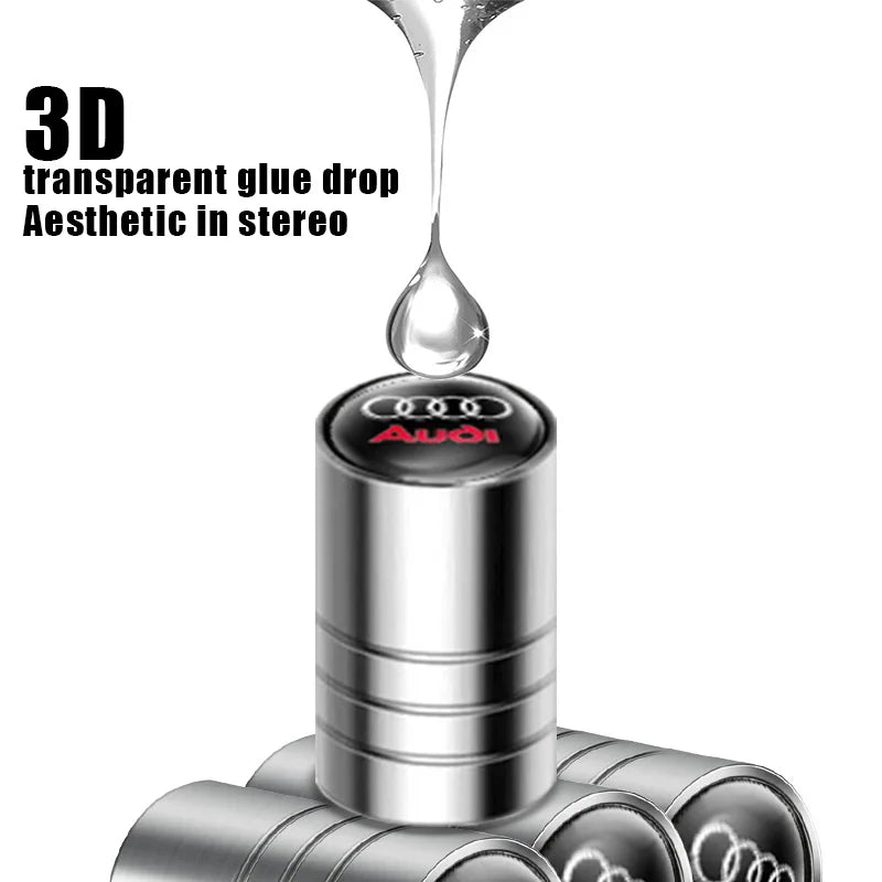 4 unids tapa de válvula de coche, tapas de válvula de rueda, cubierta antipolvo, accesorios de neumático para Audi S line Sports A1 A3 A4 A5 A6 A7 A8 Q2 Q3 Q5 Q7 TT S5 S3 S4