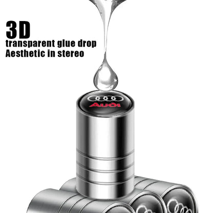 4 unids tapa de válvula de coche, tapas de válvula de rueda, cubierta antipolvo, accesorios de neumático para Audi S line Sports A1 A3 A4 A5 A6 A7 A8 Q2 Q3 Q5 Q7 TT S5 S3 S4