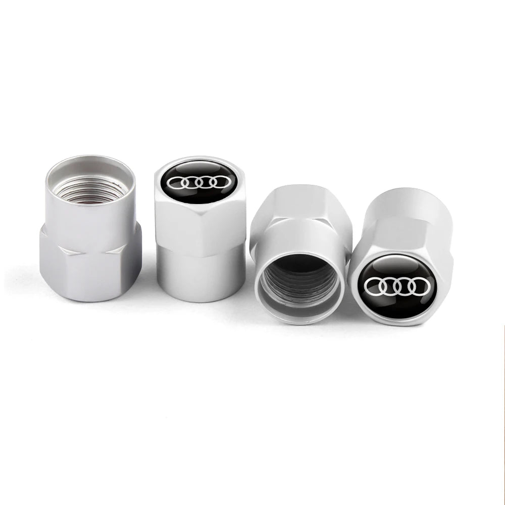 4pcs Aluminum Alloy Styling Car Wheel Tire Air Valve Caps Accessories For Audi Sline A1 A2 A3 A4 A4L A5 A6 A7 A8 A8L TT Q1 Q2 Q3