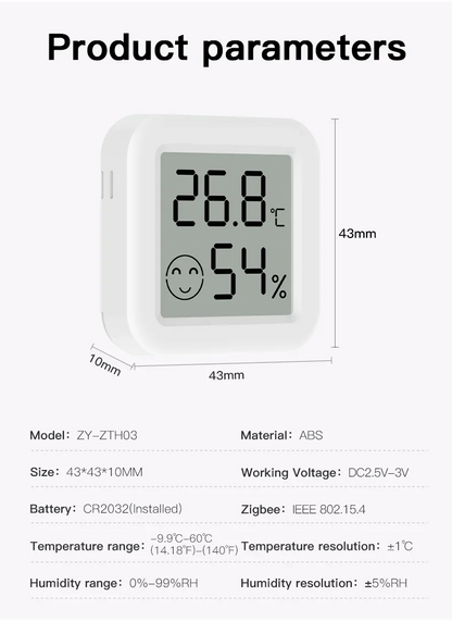 Tuya Zigbee 3.0, Temperature Humidity Sensor, Hygrometer, APP Remote Control Thermometer, Smart Life For Smart Home, Work With Yandex Alexa