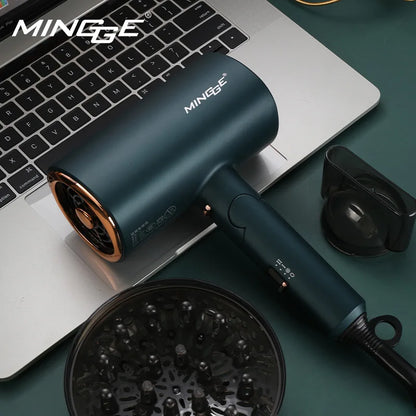 Popular Foldable Hair Dryer 1800W Blue Light Negative Ion Super Silent US/EU/UK Plug 110V/220V Home Barber Recommended