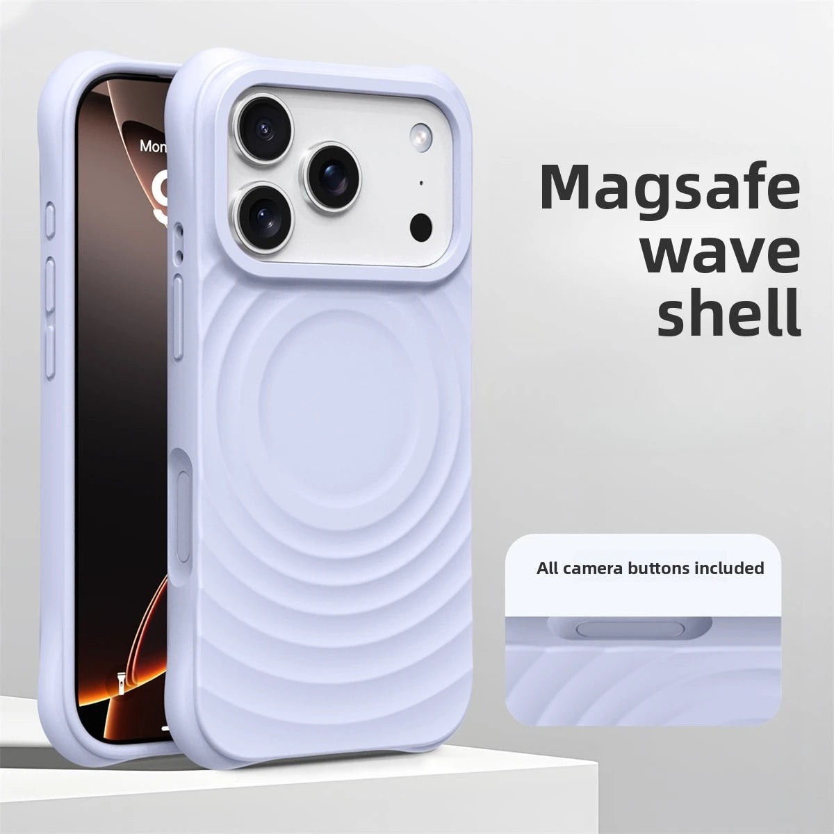 Official Phone Case For iPhone Air 17 16 15 14 Pro Max Water Ripple Silicone For Magsafe Wireless Charge Magnetic Soft Cover