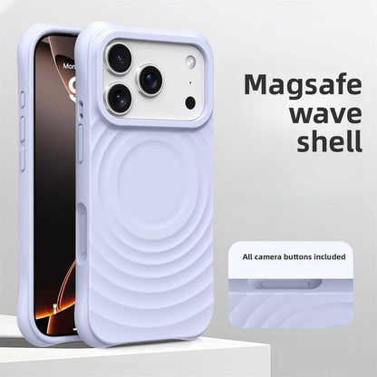 Official Phone Case For iPhone Air 17 16 15 14 Pro Max Water Ripple Silicone For Magsafe Wireless Charge Magnetic Soft Cover