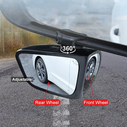 2Pcs, Car Rearview Mirrors, 360° Blind Spot Mirror, Adjustable Rotatable Convex Wide-angle Clear Rearview Safety Mirror Accessories