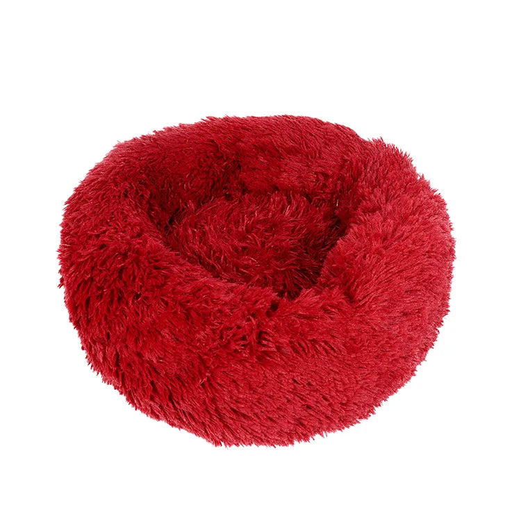 40-90cm Round Pet Bed for Large Dog Bed Super Soft Cat Bed Long Plush Dog House for Medium Dog House Winter Warm Sleeping